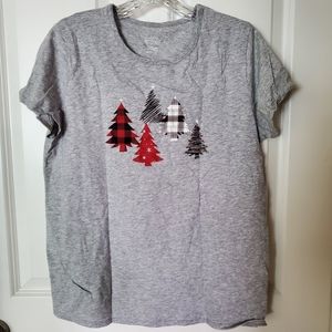 Womens Christmas tree pajama‎ shirt. Size L. very gently worn.